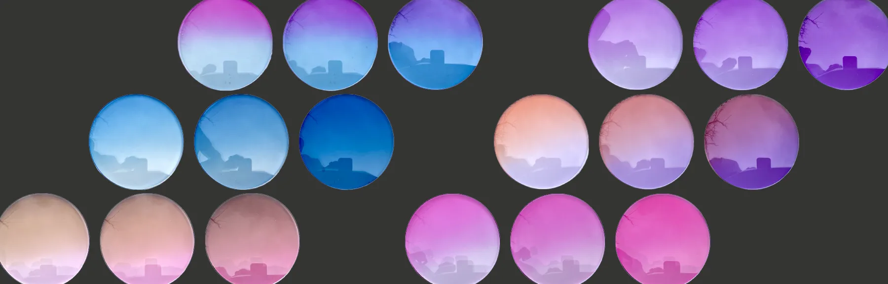 FrameTec-Fashion-Colors Glasfarben Verlauf Spiegel